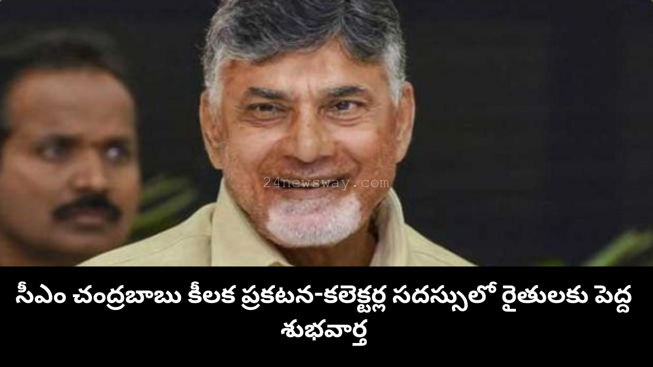 Chandrababu Naidu addressing Collectors Conference 2025 Farmers incentive scheme announced by Chandrababu Naidu Urea reduction scheme benefits for Andhra Pradesh farmers Chandrababu Naidu speaking on smart governance and AI use Women empowerment and free bus scheme success in Andhra Pradesh